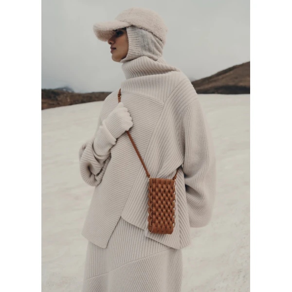 Polène Onda Phone Case in Cognac, view 2 | Phone Cases | Luxury Shoes 