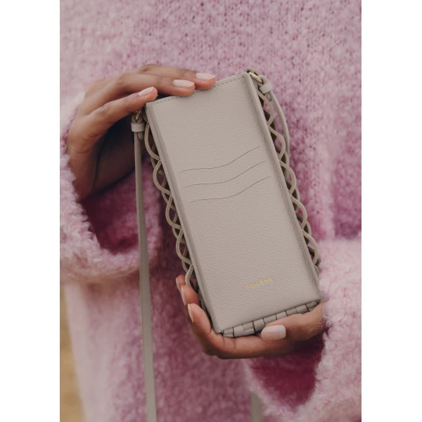 Polène Onda Phone Case in Ecru, view 3 | Phone Cases | Luxury Shoes 