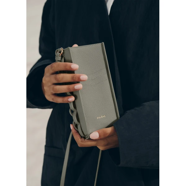 Polène Onda Phone Case in Olive, view 3 | Phone Cases | Luxury Shoes 