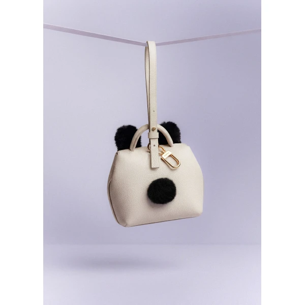 Polène Pamboo Nanonimals Bag Charm in Ecru, view 3 | Bag charms | Luxury Shoes 