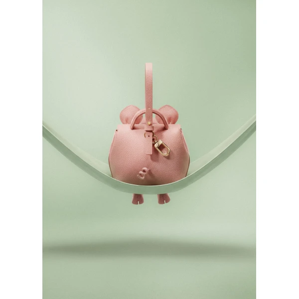 Polène Pigi Nanonimals Bag Charm in Nude, view 3 | Bag charms | Luxury Shoes 