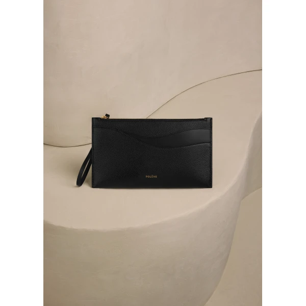 Polène Sierra Pouch in Duo Black, view 2 | Wallets & Purses | Luxury Shoes 