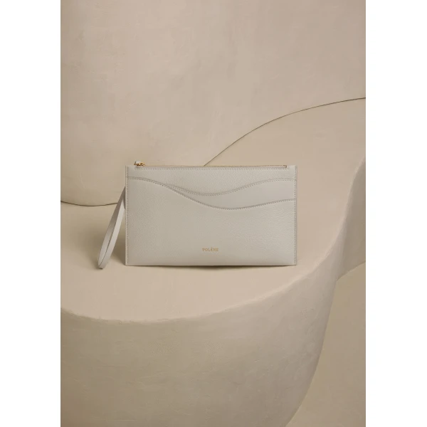 Polène Sierra Pouch in Duo Chalk, view 2 | Wallets & Purses | Luxury Shoes 