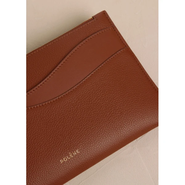 Polène Sierra Pouch in Duo Cognac, view 3 | Wallets & Purses | Luxury Shoes 