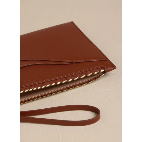Polène Sierra Pouch in Duo Cognac, view 4 | Wallets & Purses | Luxury Shoes 