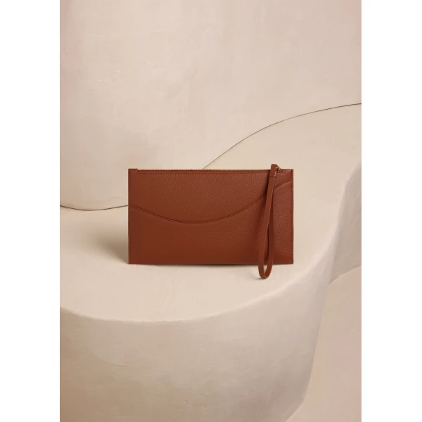 Polène Sierra Pouch in Duo Cognac, view 5 | Wallets & Purses | Luxury Shoes 