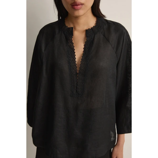 Posse Alfie Blouse in Black | Blouse | Luxury Shoes , view 3
