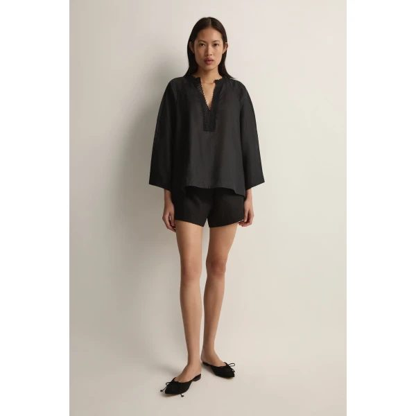 Posse Alfie Blouse in Black | Blouse | Luxury Shoes , view 4