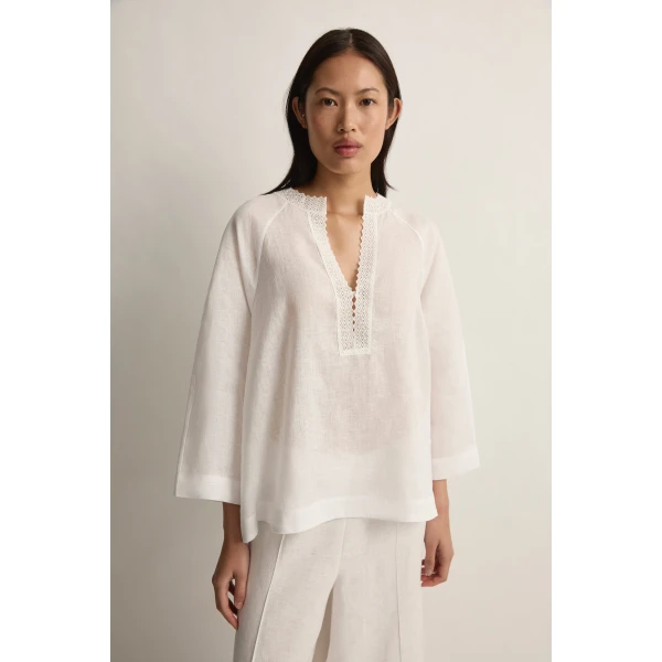 Posse Alfie Blouse in Ivory | Blouse | Luxury Shoes , view 2