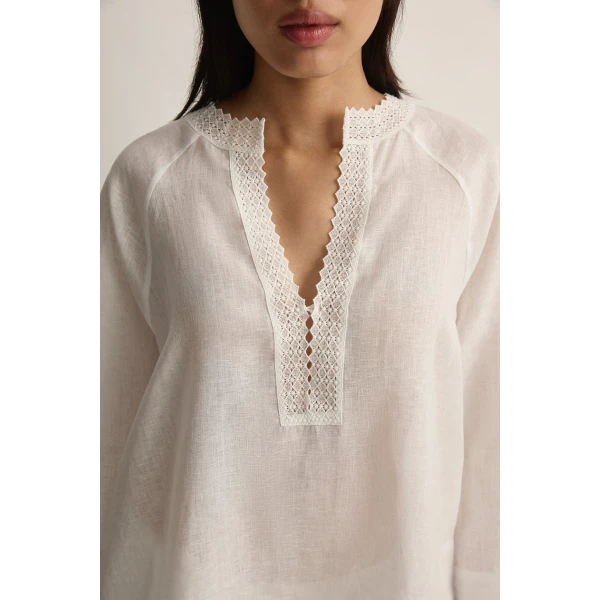 Posse Alfie Blouse in Ivory | Blouse | Luxury Shoes , view 3