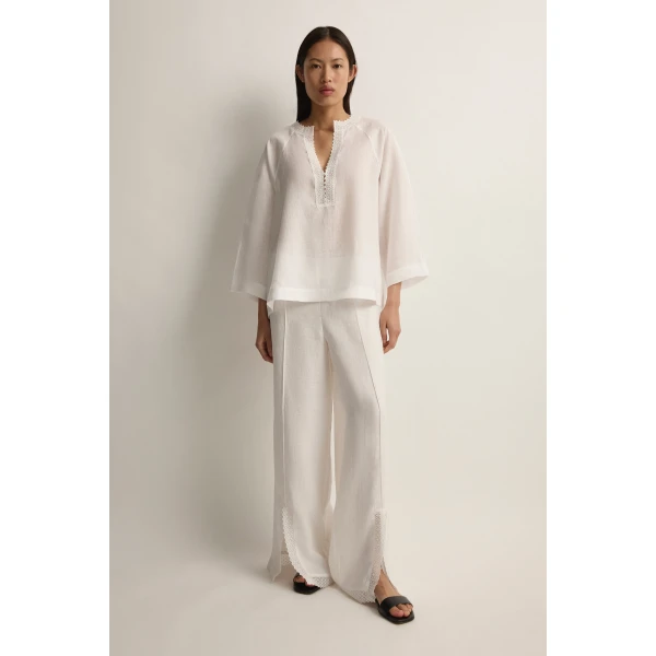 Posse Alfie Blouse in Ivory | Blouse | Luxury Shoes , view 4