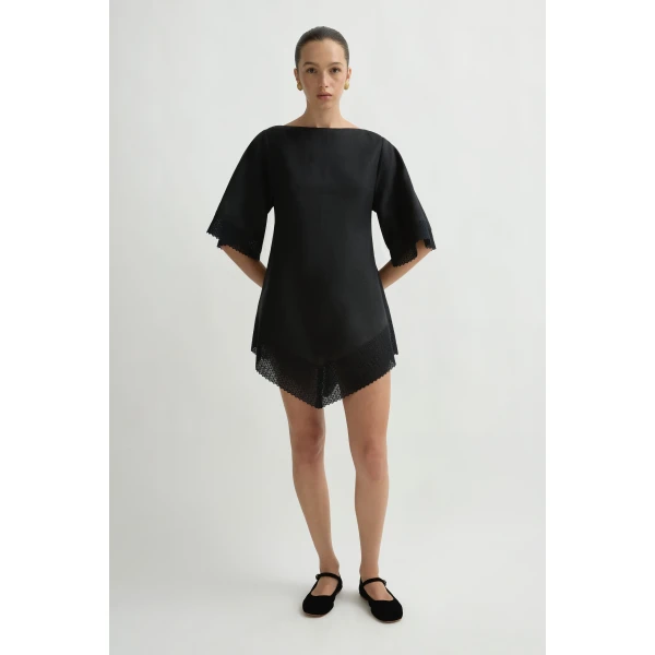 Posse Alfie Dress in Black | Midi Dresses | Luxury Shoes , view 3