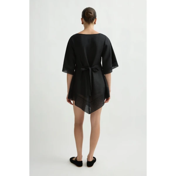 Posse Alfie Dress in Black | Midi Dresses | Luxury Shoes , view 4