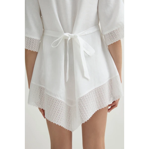 Posse Alfie Dress in Ivory | Midi Dresses | Luxury Shoes , view 3
