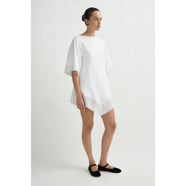 Posse Alfie Dress in Ivory | Midi Dresses | Luxury Shoes , view 4