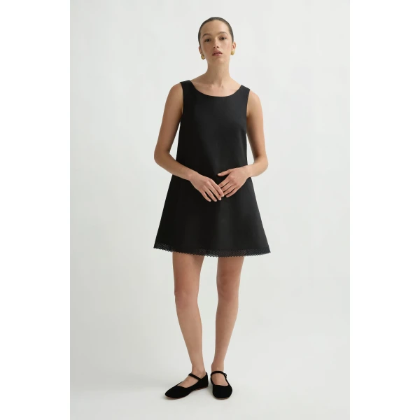 Posse Alfie Mini Dress in Black | Mini Dresses | Luxury Shoes , view 2