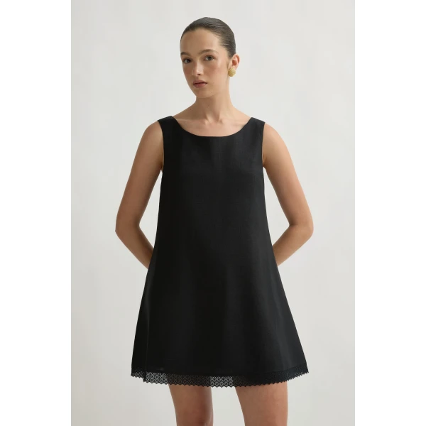 Posse Alfie Mini Dress in Black | Mini Dresses | Luxury Shoes , view 3