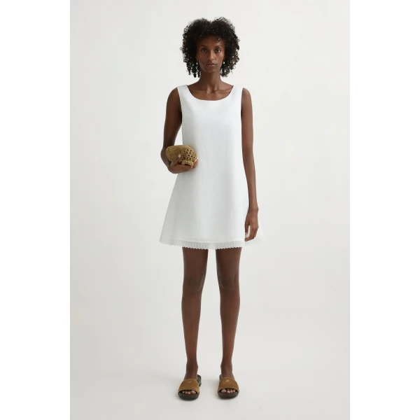 Posse Alfie Mini Dress in Ivory | Mini Dresses | Luxury Shoes , view 2