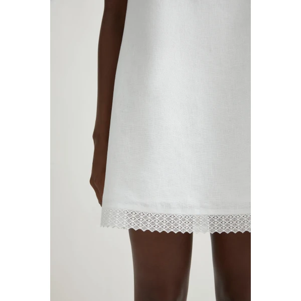 Posse Alfie Mini Dress in Ivory | Mini Dresses | Luxury Shoes , view 3