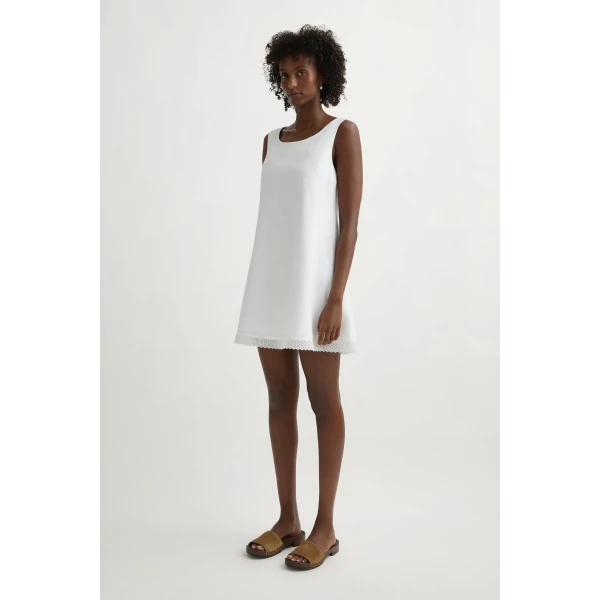 Posse Alfie Mini Dress in Ivory | Mini Dresses | Luxury Shoes , view 4