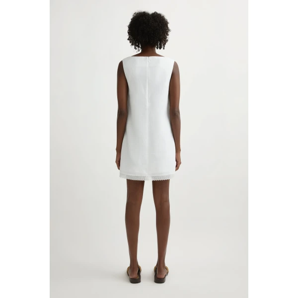 Posse Alfie Mini Dress in Ivory | Mini Dresses | Luxury Shoes , view 5