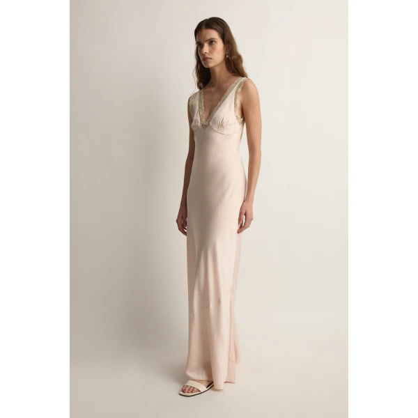 Posse Blake Dress in Cloud Pink | Midi Dresses | Luxury Shoes , view 4
