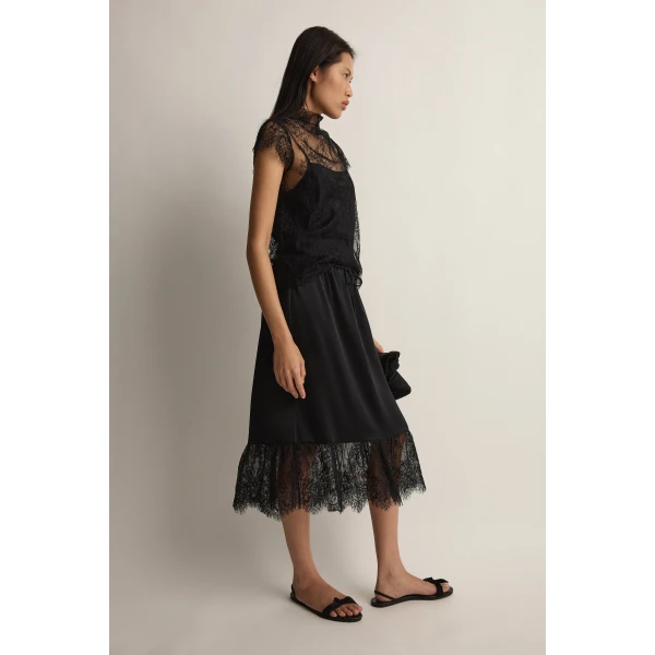 Posse Blake Skirt in Black | Midi Skirts | Luxury Shoes , view 3
