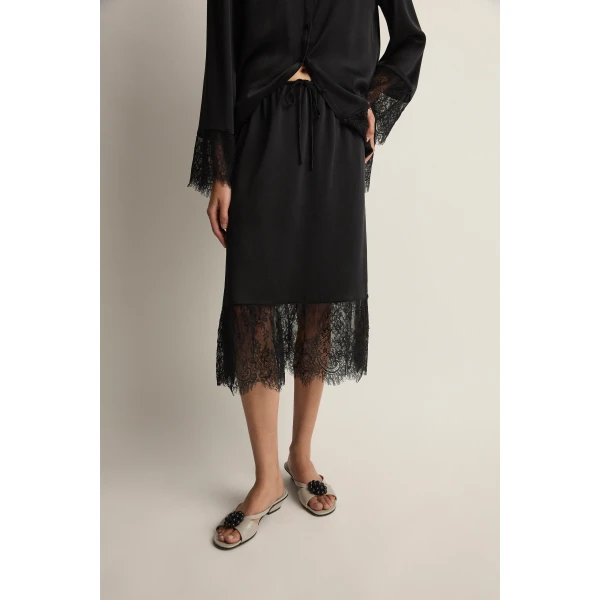Posse Blake Skirt in Black | Midi Skirts | Luxury Shoes , view 4