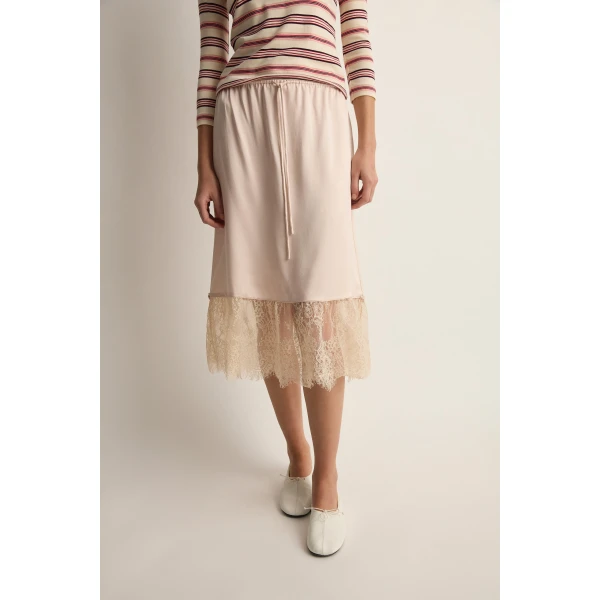 Posse Blake Skirt in Cloud Pink | Midi Skirts | Luxury Shoes , view 2