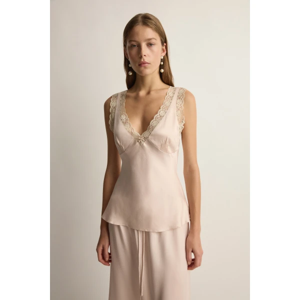 Posse Blake Top in Cloud Pink | Tops | Luxury Shoes , view 2