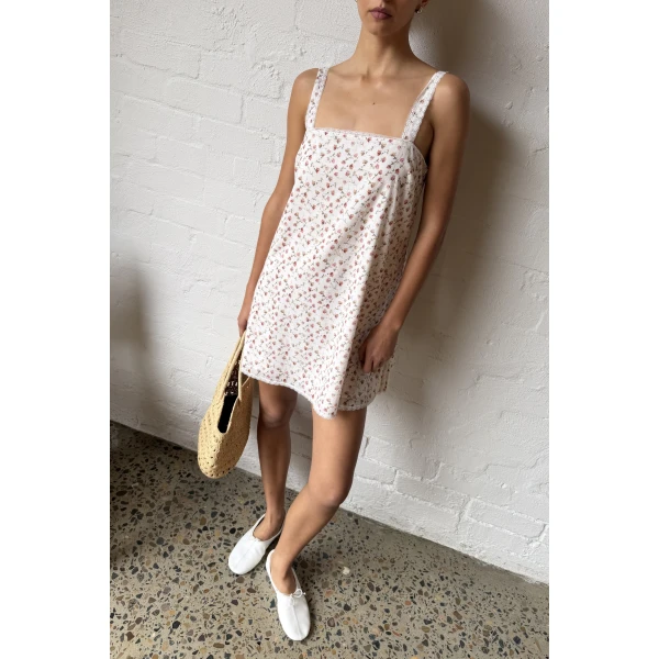 Posse Charlotte Mini Dress in Watercolour Floral | Mini Dresses | Luxury Shoes , view 3