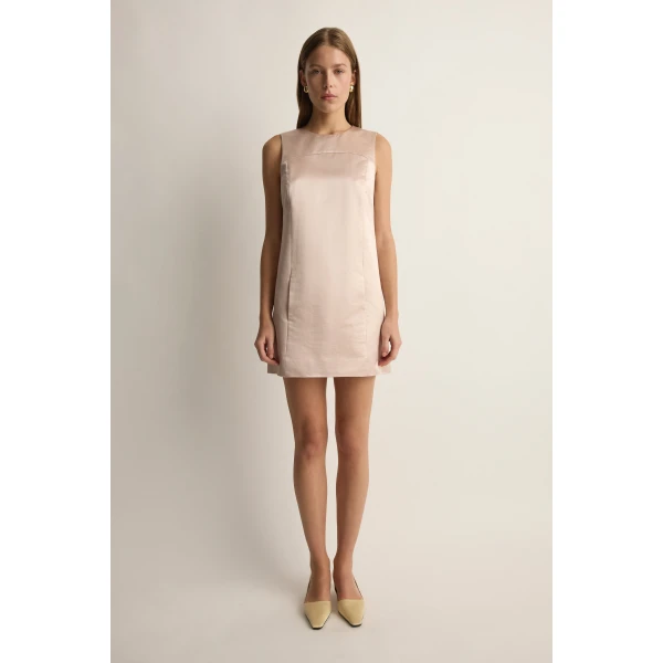 Posse Chester Mini Dress in Powder Pink | Mini Dresses | Luxury Shoes , view 3