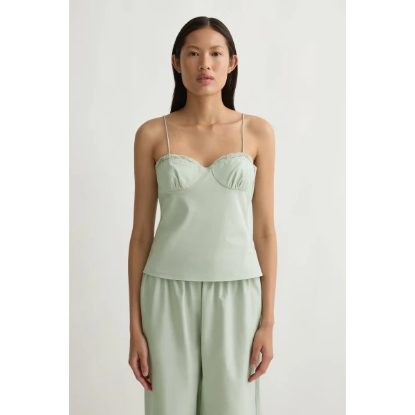 Posse Cleo Cami in Seafoam | Camisoles | Luxury Shoes , view 2