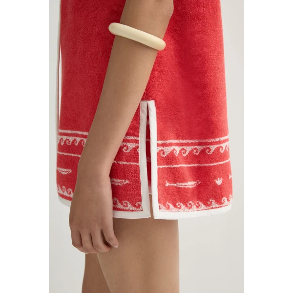 Posse Cody Tunic in Red Ivory Fish | Tops | Luxury Shoes , view 3