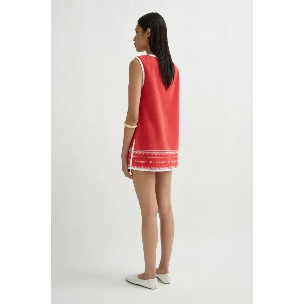 Posse Cody Tunic in Red Ivory Fish | Tops | Luxury Shoes , view 4
