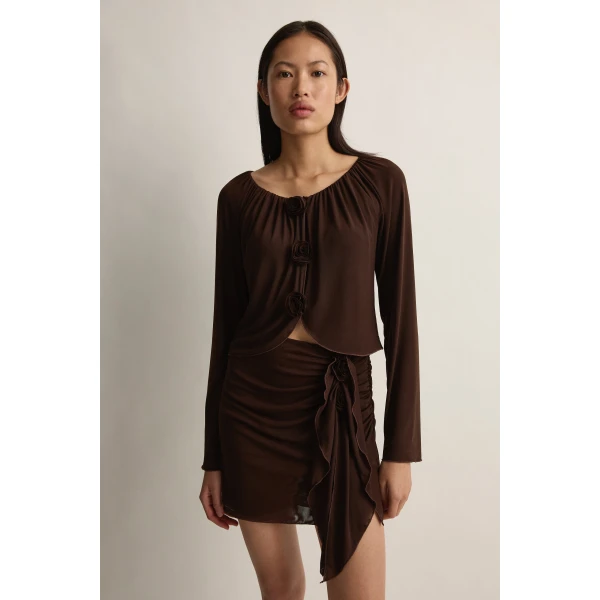 Posse Cynthia Blouse in Chocolate | Blouse | Luxury Shoes , view 2