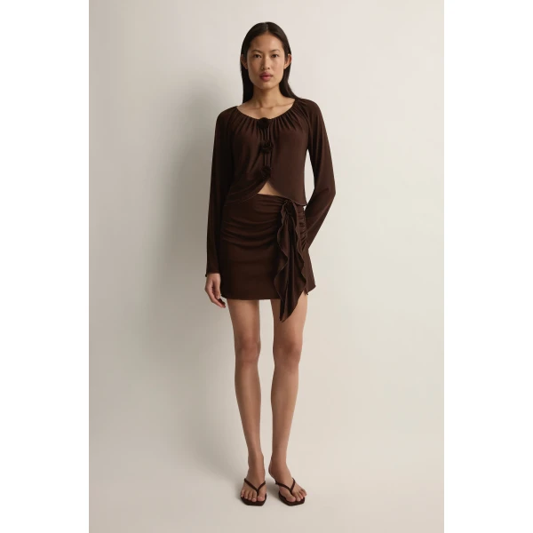 Posse Cynthia Blouse in Chocolate | Blouse | Luxury Shoes , view 3