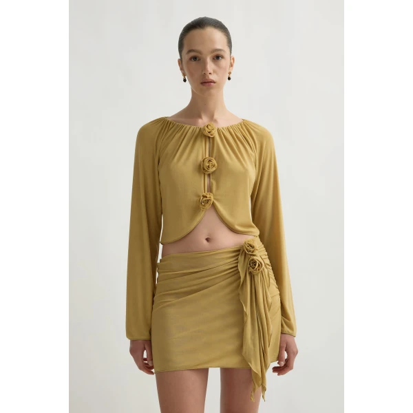 Posse Cynthia Blouse in Rattan | Blouse | Luxury Shoes , view 2