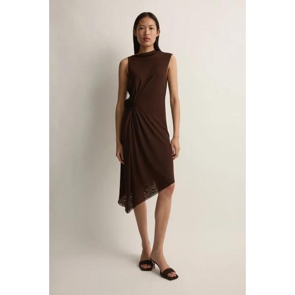 Posse Cynthia Dress in Chocolate | Midi Dresses | Luxury Shoes , view 2