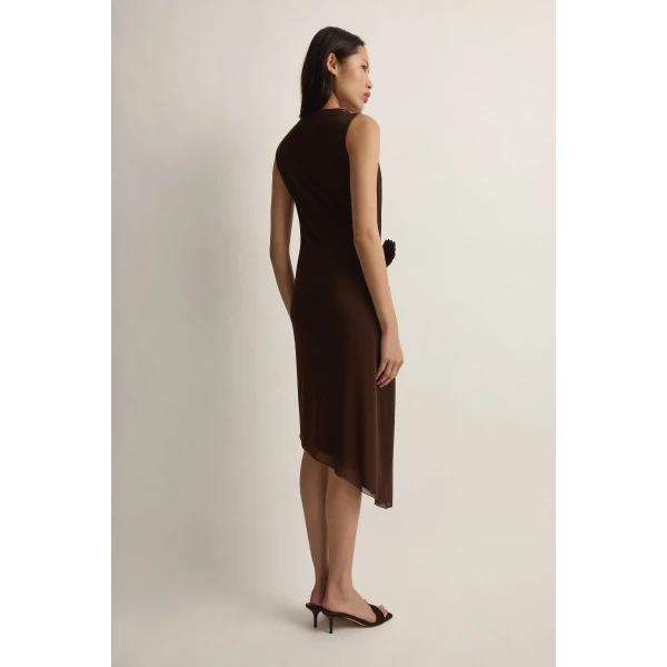 Posse Cynthia Dress in Chocolate | Midi Dresses | Luxury Shoes , view 5