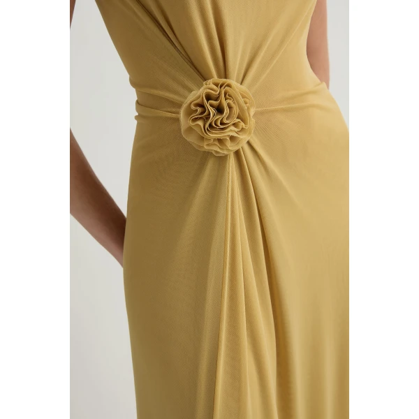 Posse Cynthia Dress in Rattan | Midi Dresses | Luxury Shoes , view 5