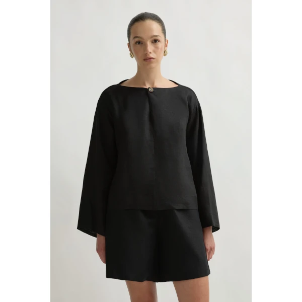 Posse Dakota Blouse in Black | Blouse | Luxury Shoes , view 2