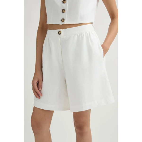 Posse Dakota Short in Ivory | Shorts | Luxury Shoes , view 2