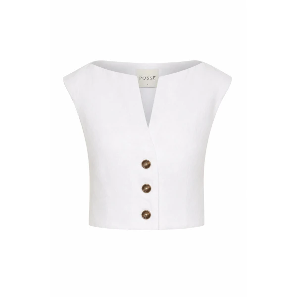 Posse Dakota Top in Ivory | Tops | Luxury Shoes 