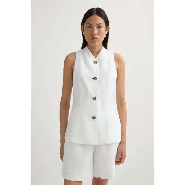 Posse Dakota Vest in Ivory | Vests | Luxury Shoes , view 3