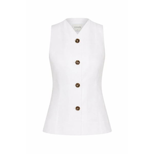 Posse Dakota Vest in Ivory | Vests | Luxury Shoes 