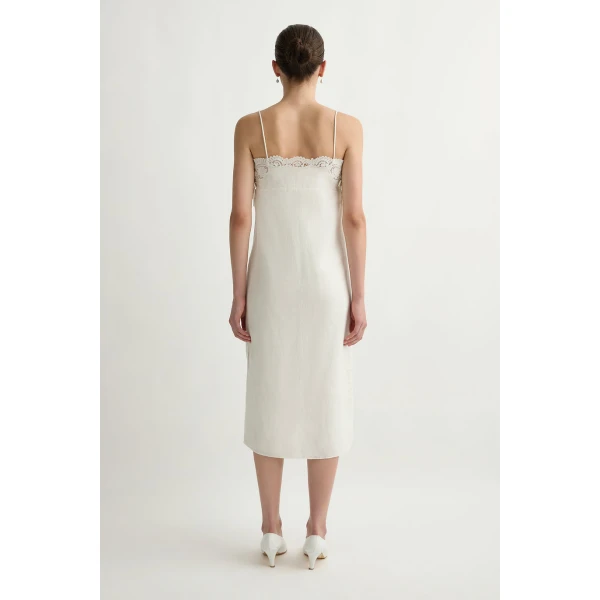 Posse Darya Dress in Cream | Midi Dresses | Luxury Shoes , view 5