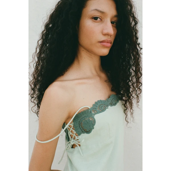 Posse Darya Dress in Green | Midi Dresses | Luxury Shoes , view 3