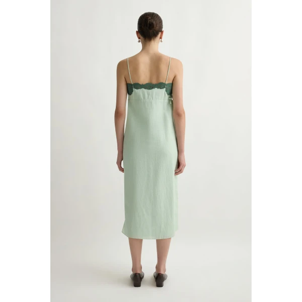 Posse Darya Dress in Green | Midi Dresses | Luxury Shoes , view 5