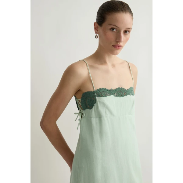 Posse Darya Dress in Green | Midi Dresses | Luxury Shoes , view 6